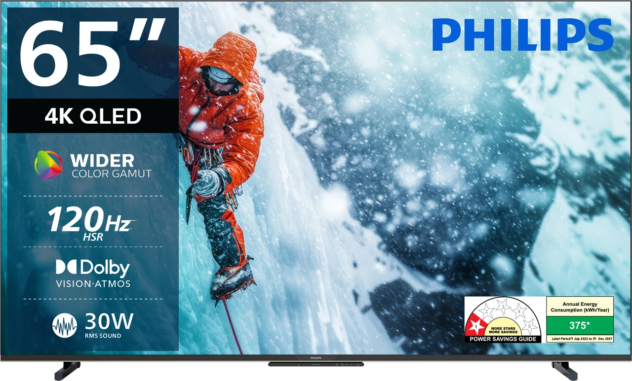 PHILIPS 164 cm (65 inch) QLED Ultra HD (4K) Smart Google TV with Dolby Vision |30W Dolby Atmos