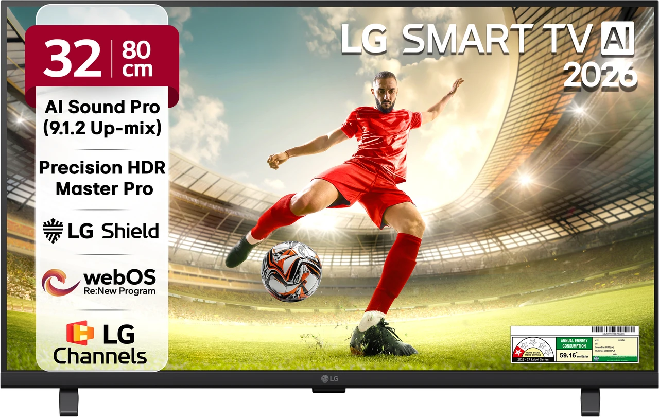 LG AI LB65 80 cm (32 inch) Full HD LED Smart WebOS TV 2026 Edition with Alpha5 AI Processor Gen9, HDR10 Pro